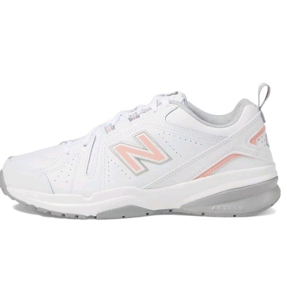 New Balance 608v5 Training Shoes Womens 6 White Pink WX608WP5 - VG